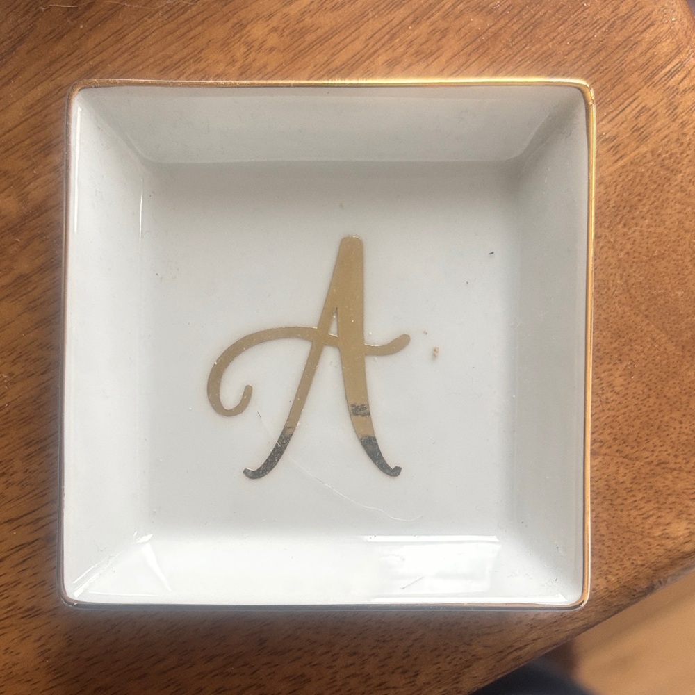 Gold Initial Trinket Dish